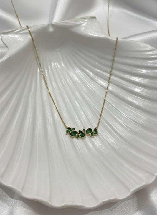 Nature inspired green gemstone necklace