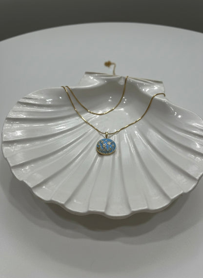 Openable enamel floral pendant chain