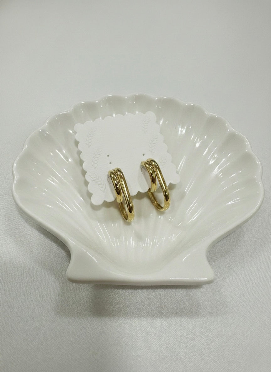 Nola gold-toned double oval hoop earring