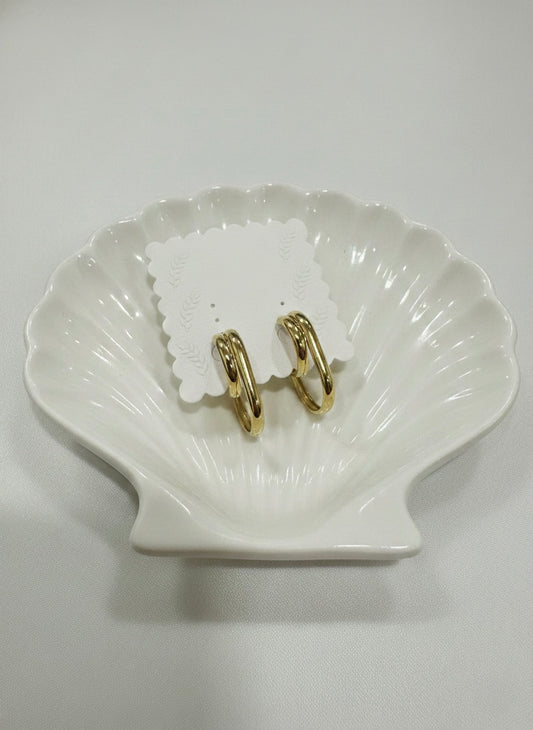 Nola gold-toned double oval hoop earring